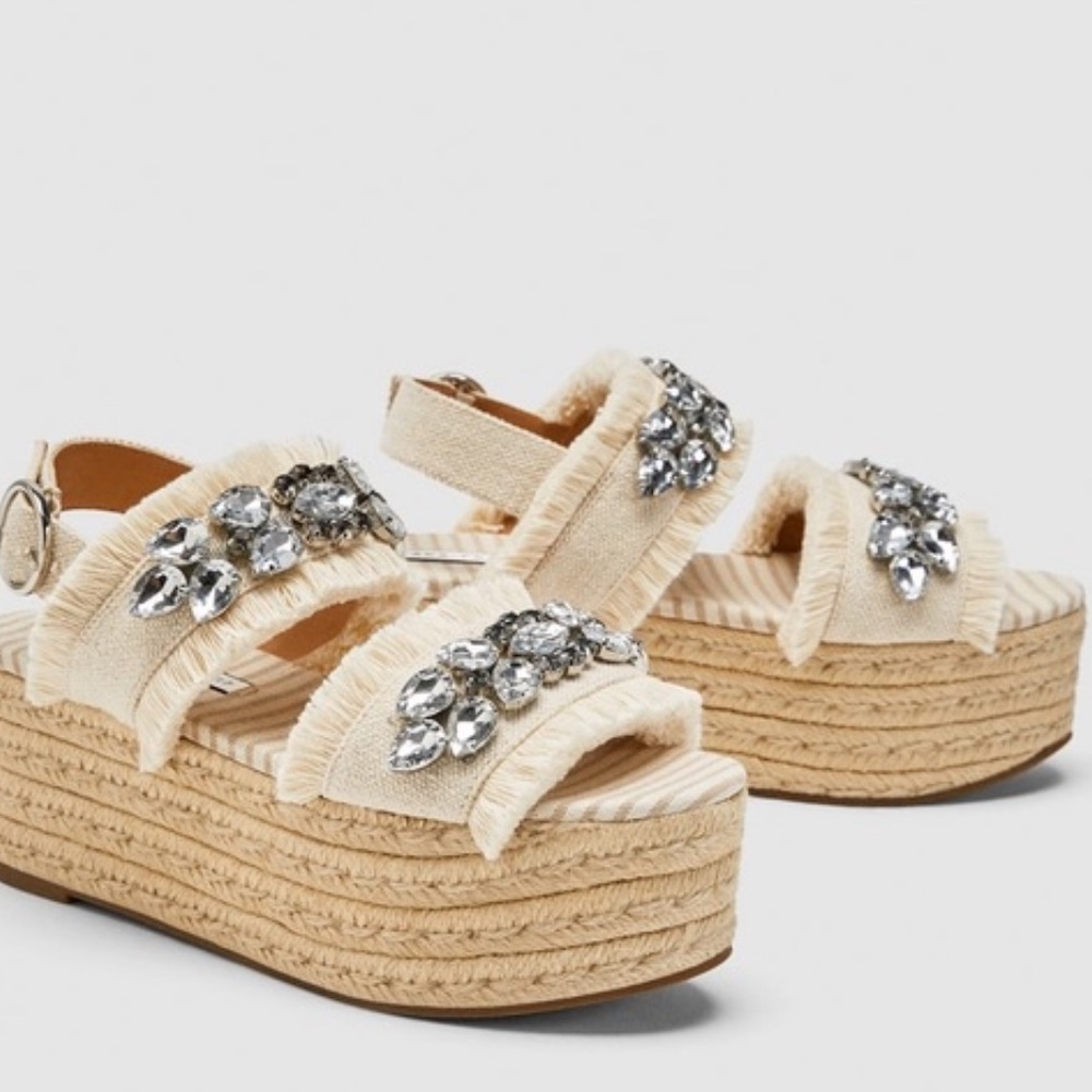 Jeweled Platform Sandals